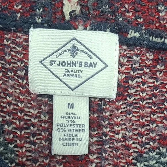 St. Johns Bay Ruffle front cardigan Sweater Aztec style print - Picture 7 of 12